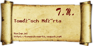 Tomásch Márta névjegykártya